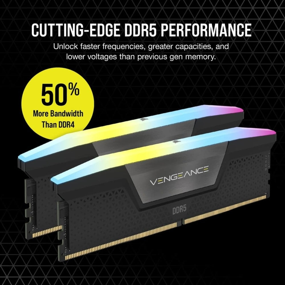 RAM CORSAIR VENGEANCE® RGB 48GB (2x24GB) DDR5 5200MHz (CMH48GX5M2B5200C38)